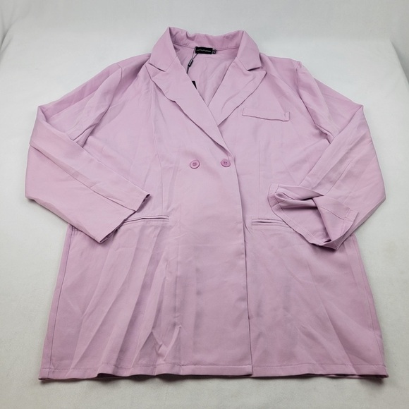 NWT pretty little thing plus size lilac relaxed fit blazer with button up front - Picture 5 of 7